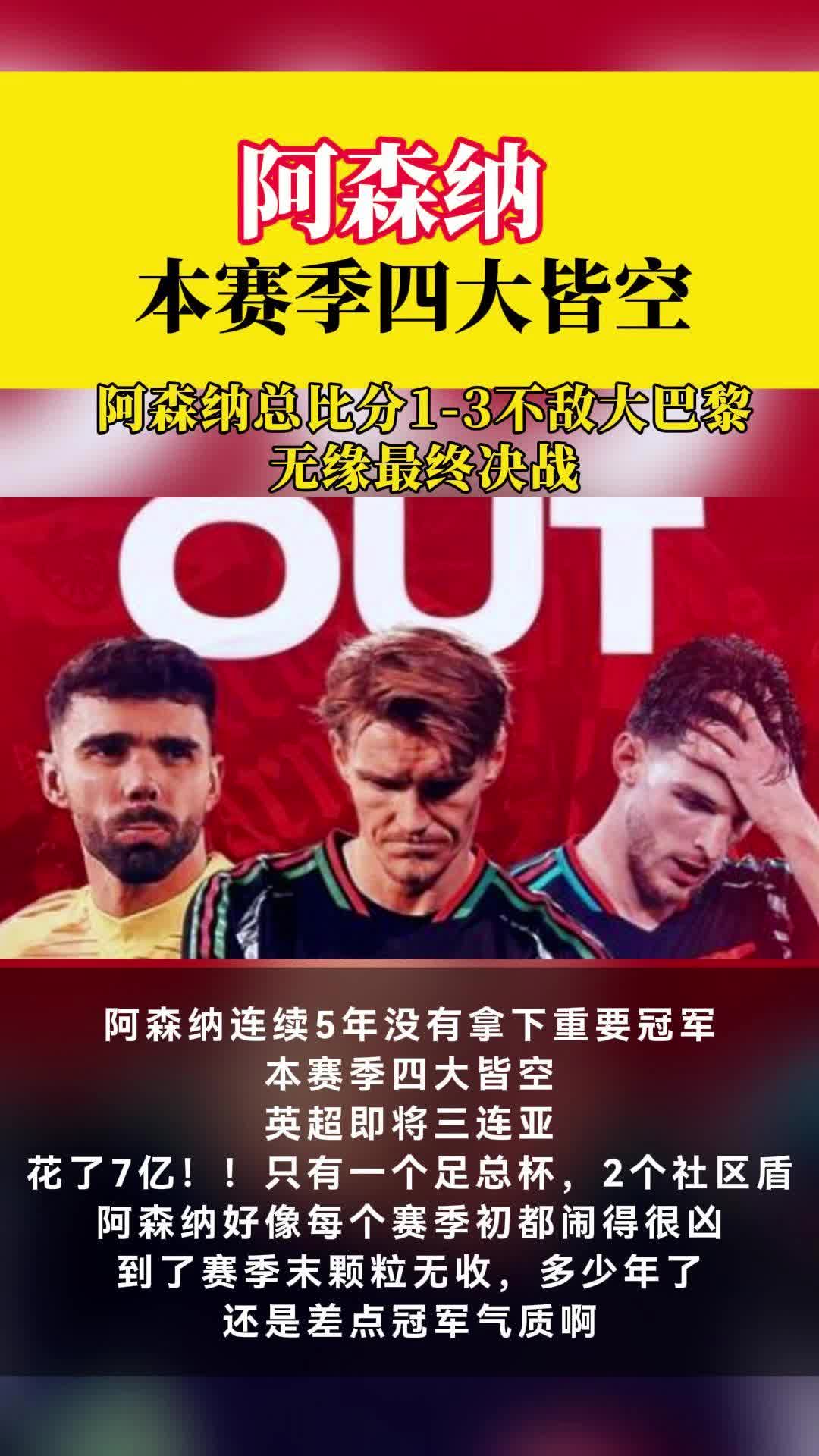 阿森纳惨遭全败，球队状态急需反弹